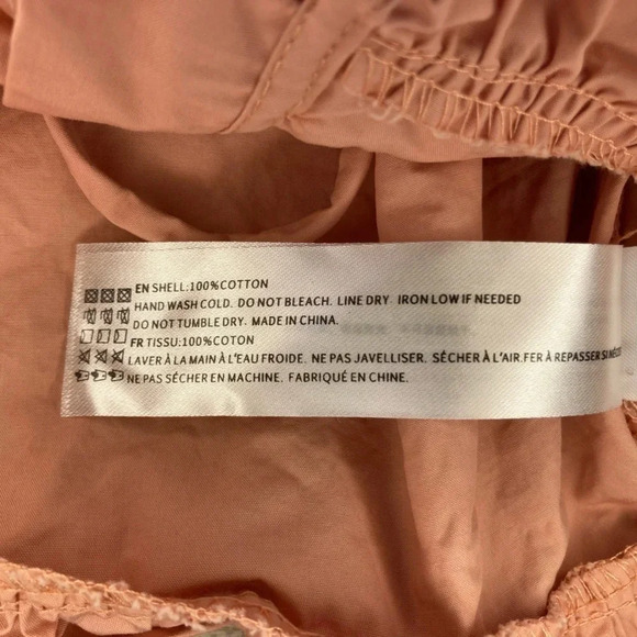 En Saison Cropped Peplum Ruffle Blouse | Coral | Small | Milkmaid, Cottagecore - Picture 11 of 11